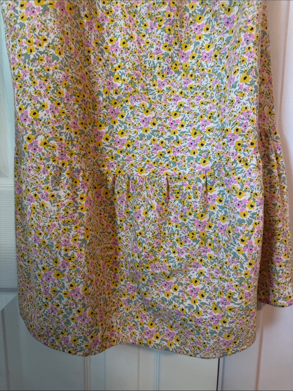 Matching Dresses 2T and Womens Medium Yellow Floral Ruffle Dress - Picture 5 of 5